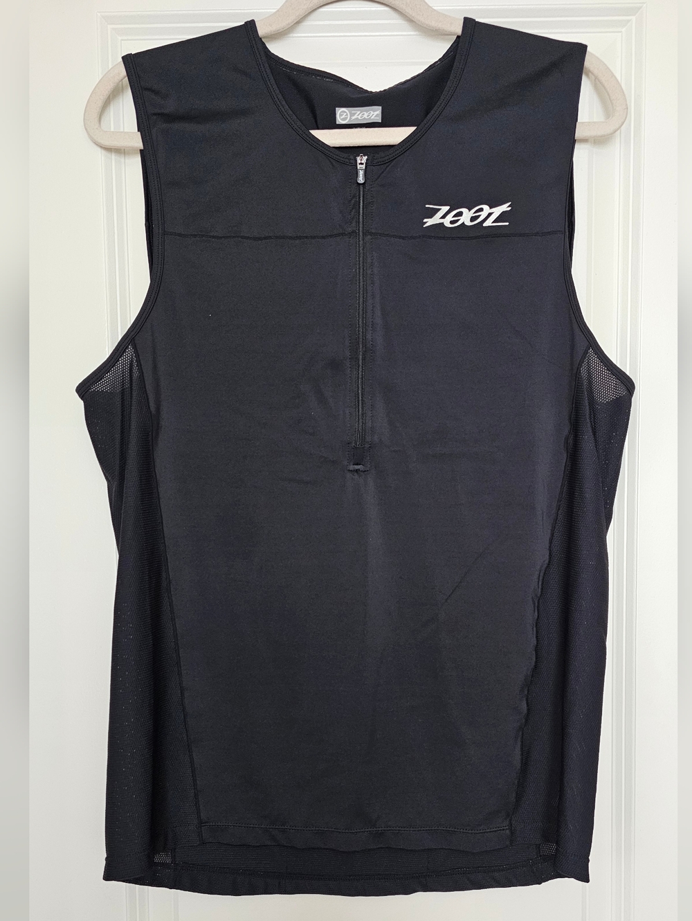 Zoot Triathlon Sleeveless Jersey Women’s XL Black 1/2 Zip Cycling Tri Top